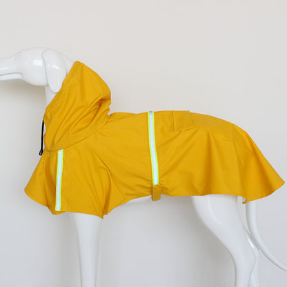 Big dog reflective raincoat.