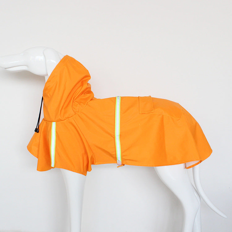 Big dog reflective raincoat.