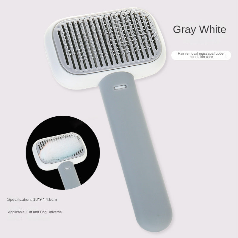 Hair self cleaning pet comb.